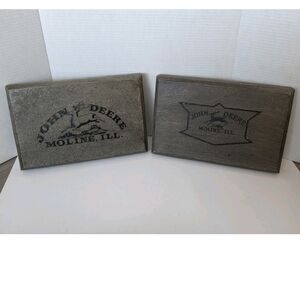 John Deere Heavy SpecCast Resin Plaque 8.5”x13”x2” Moline Illinois Lot of 2